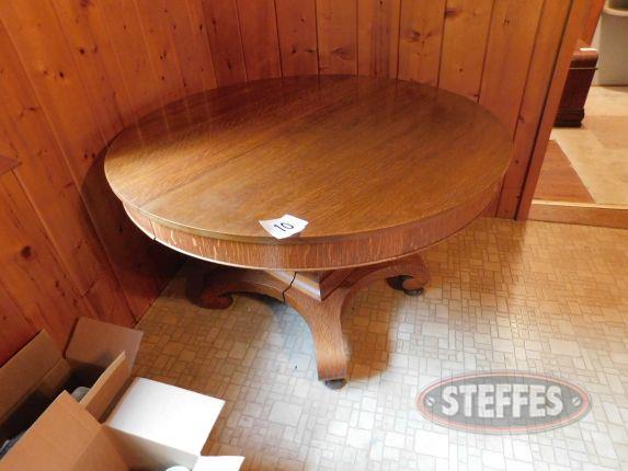 Round solid oak table, 48"